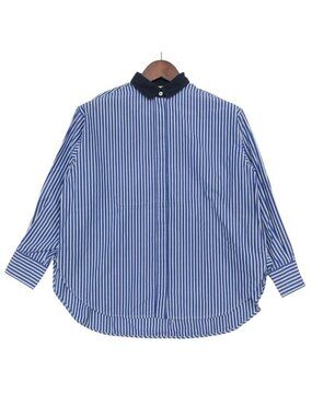 Celine Long Sleeve Shirt Phoebe Philo Era Striped Pattern Top Blue